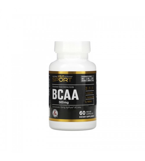 California Gold Nutrition BCAA AjiPure Branched Chain Amino Acids 500mg 60caps
